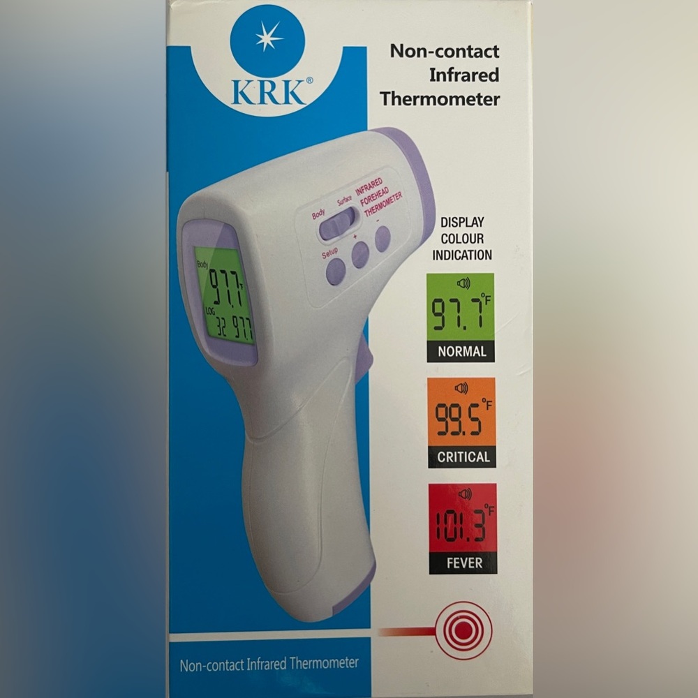KRK Non-contact Infrared Thermometer - White and Purple (MAKE YOUR BEST OFFER)